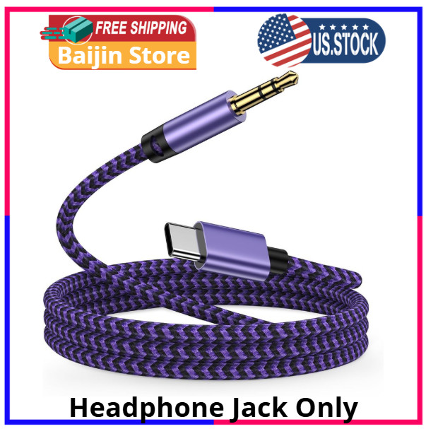 iPhone 16 17 Aux Cord for Car USB C to 3.5mm Headphone Jack Adapter 3FT Car S…