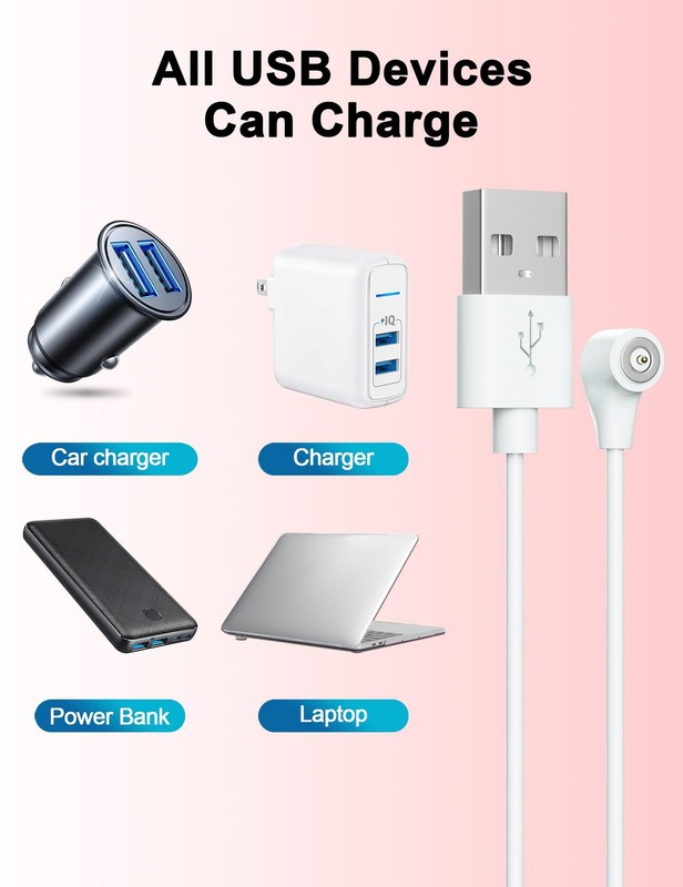 Magnetic USB Charger Cable Replacement DC Cord Durable 2.6Ft gallery