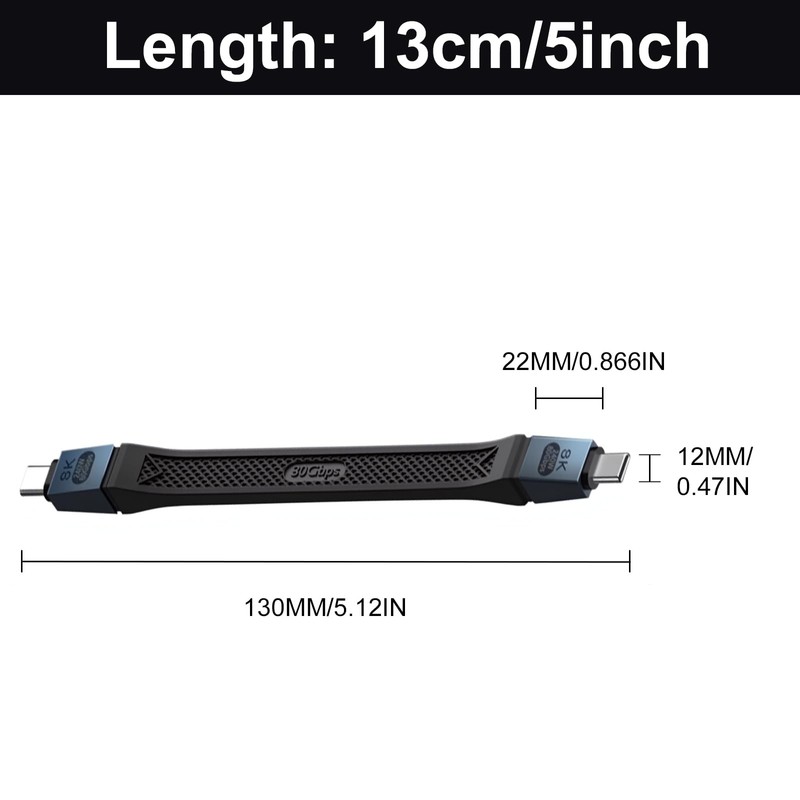 Thunderbolt 5 Cable 5Inch 80Gbps 120Gbps 240W 16K USB C Cord For MacBook gallery