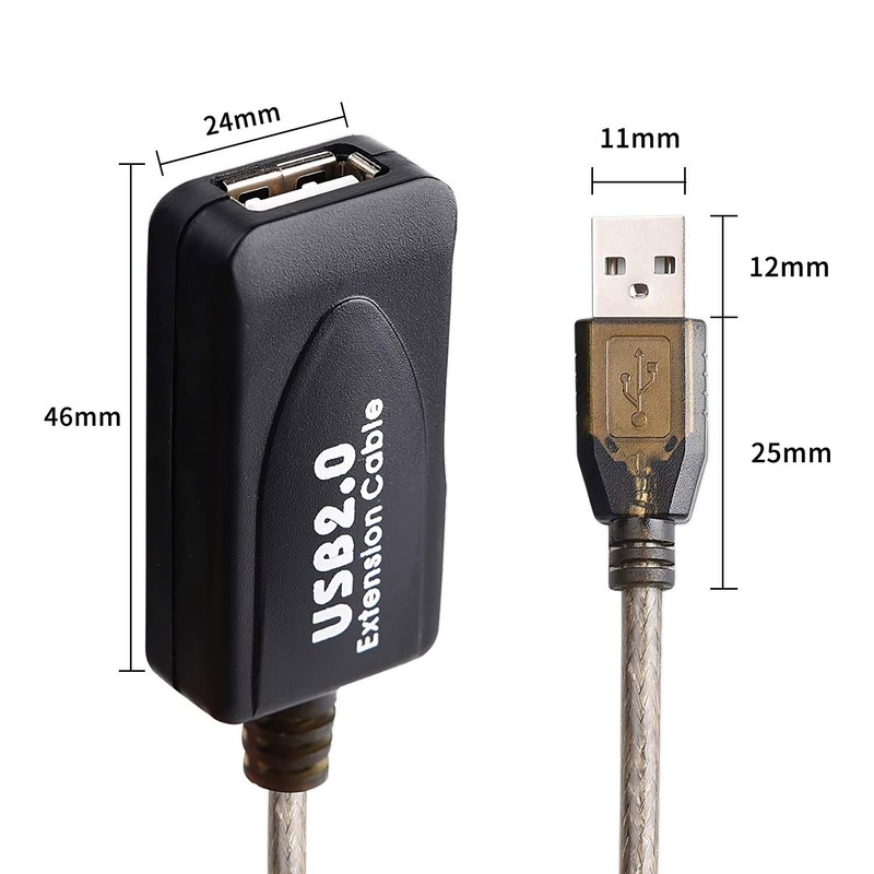 30ft USB 2.0 Type A Male to Female Active Repeater Extension Cable 480 Mbps gallery