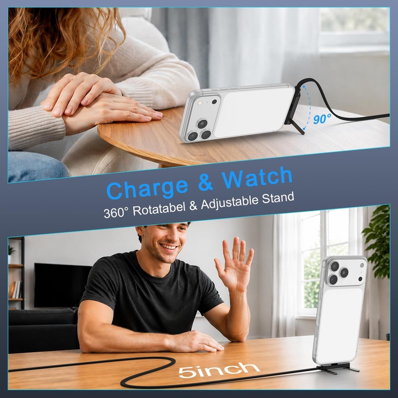 Invisible Stand Charger Cable 240w Fast Charging USB C to C Braided Black gallery