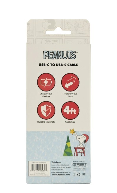 New Peanuts Snoopy USB C To USB C Cable 4 Ft Christmas Holiday Charging Cord gallery