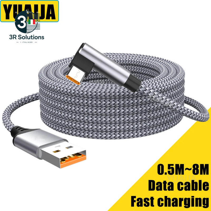 USB C Elbow Fast Charging Cable Type C 6A Extension Charging Cable gallery