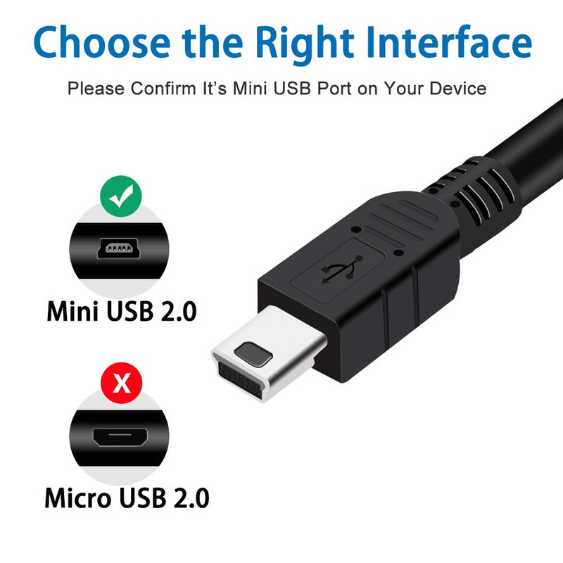 Mini-Usb Cable,2Pack 10Ft USB 2.0 Type a to Mini-B Charging Cord for Gopro Hero gallery