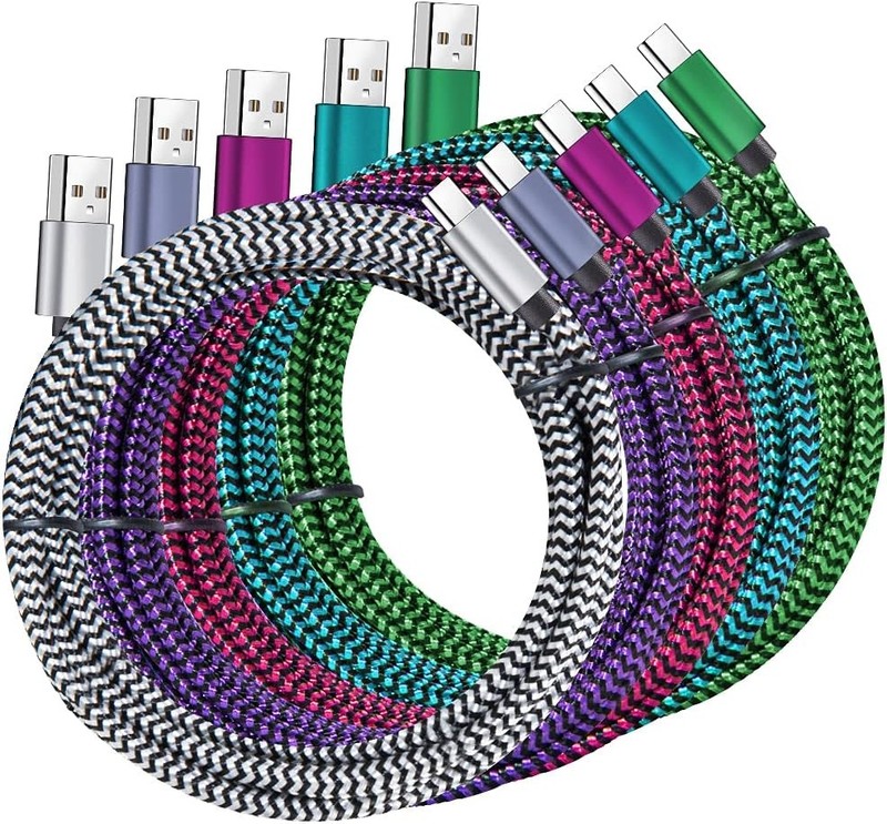 QQLIKE USB Type c Cable, 5 Pack (6FT) Nylon Braided USB C Cables 3A Fast Chargin
