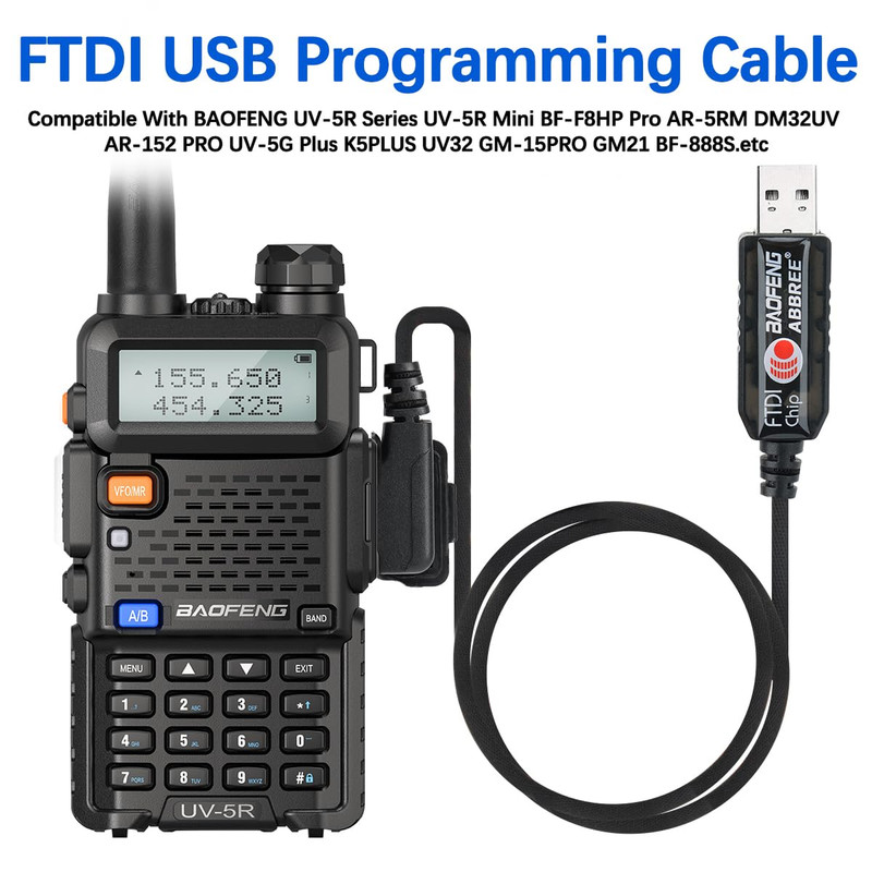 FTDI USB Programming Cable for Ham Radio UV-5R K-Type Compatibility Windows Mac gallery