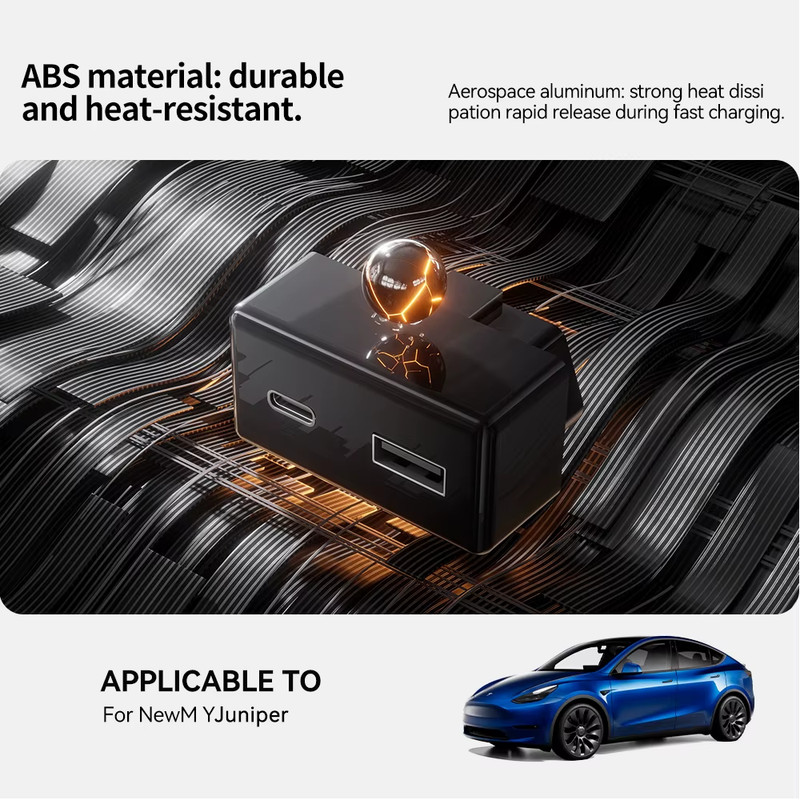 For Tesla Model 3 Y YL X S 2026 Juniper OBD Fast Charger USB And Type-C Dual Po gallery