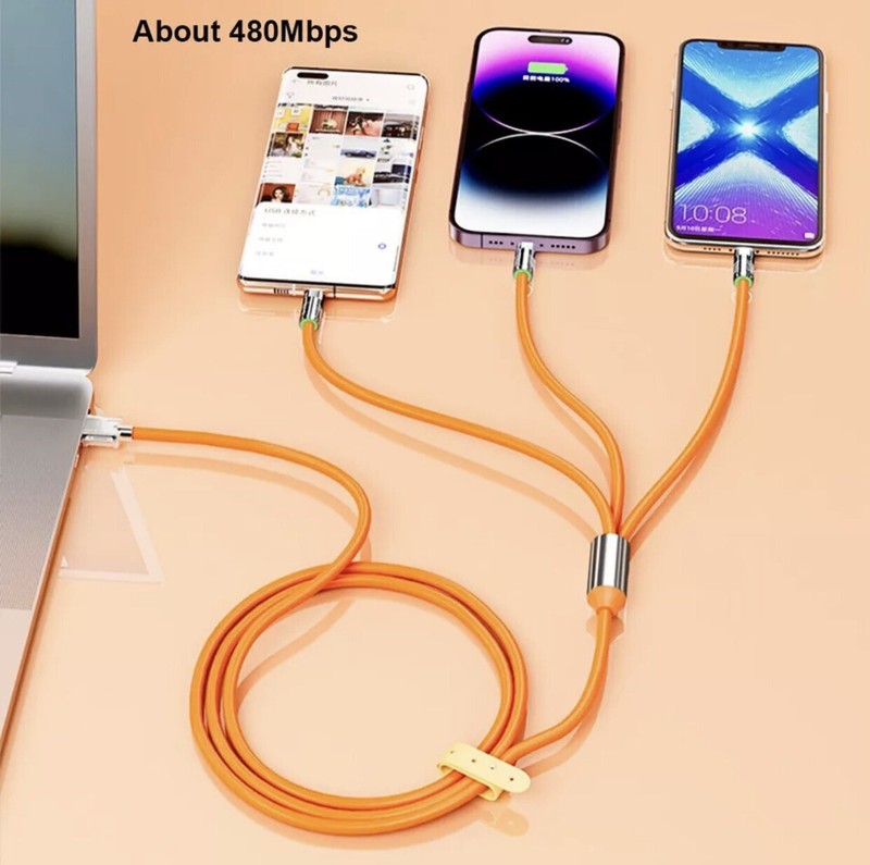 3in1 Multi USB Charger Charging Cable Micro USB Type-C for iPhone Samsung gallery