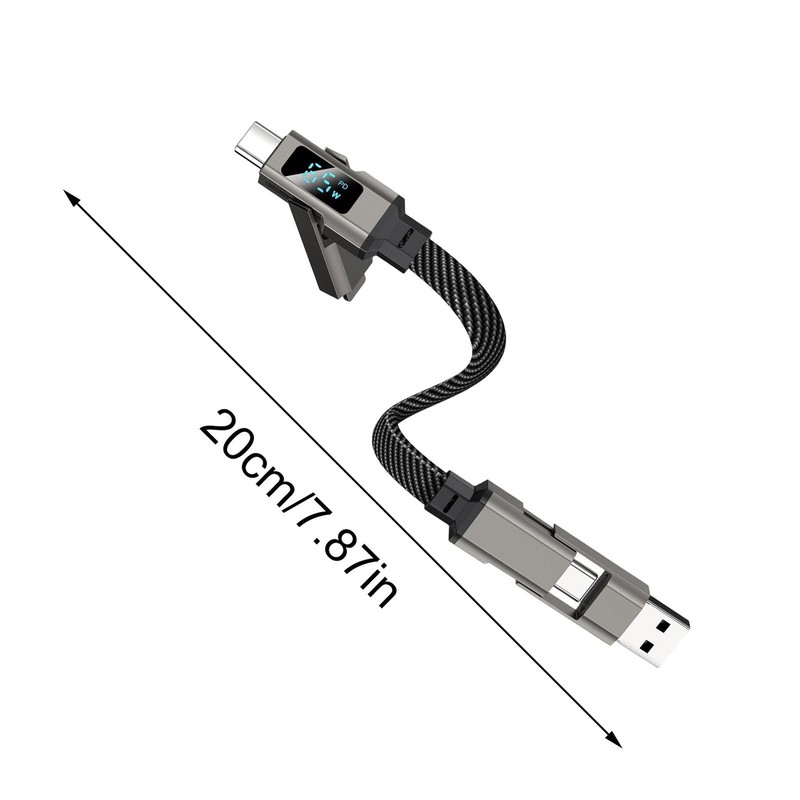65W 4 in 1 Digital Display Super Fast Charging Keychain Data Cable Intelligent gallery