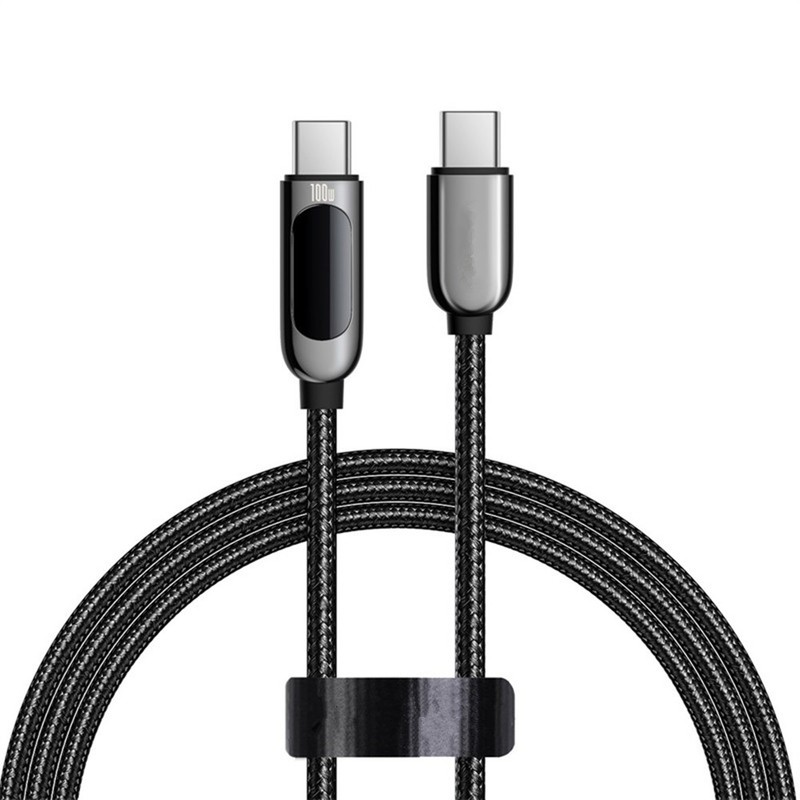 5A PD 100W Fast Charging Cord LED Display Type-C Charger USB C to USB C Cable