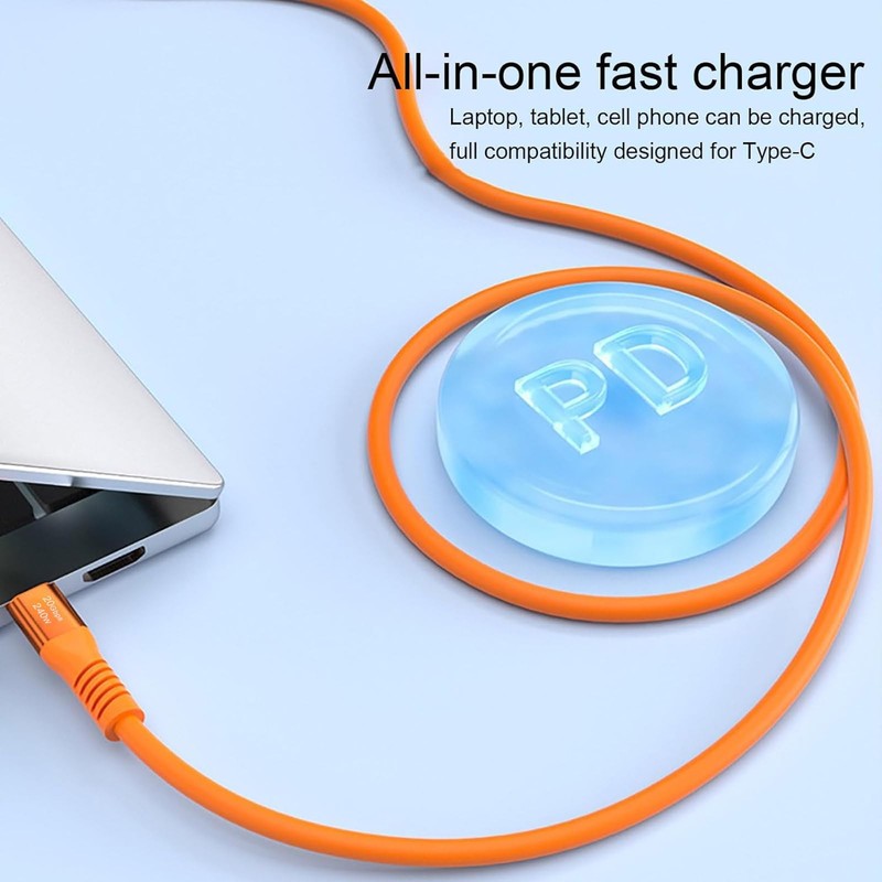 240W USB C to USB C Cable Silicone 6.6FT, USB 3.2 Gen 2 Fast Charging Cable 2... gallery
