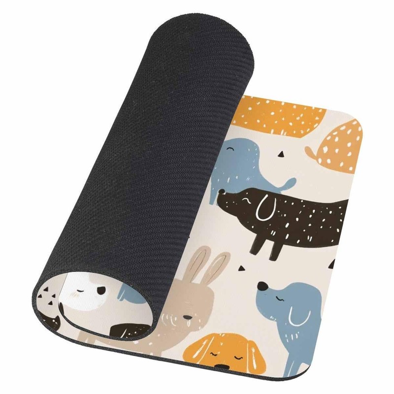 Hand Drawn Dogs Mouse Pad Cute Dogs Design Mousepad Non-Slip Rubber Gaming Mo... gallery