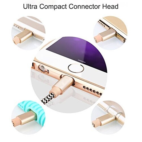 For iPhone 5 6S 7 8 Plus 6ft USB Cable Charger Cord Power Wire Sync Braided Fast gallery