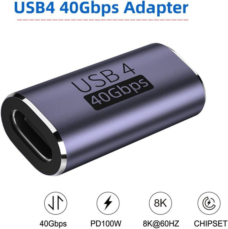 USB 4 Type C Female to Female Adapter Coupler 240W 40Gbps 8K for Thunderbolt Lot gallery