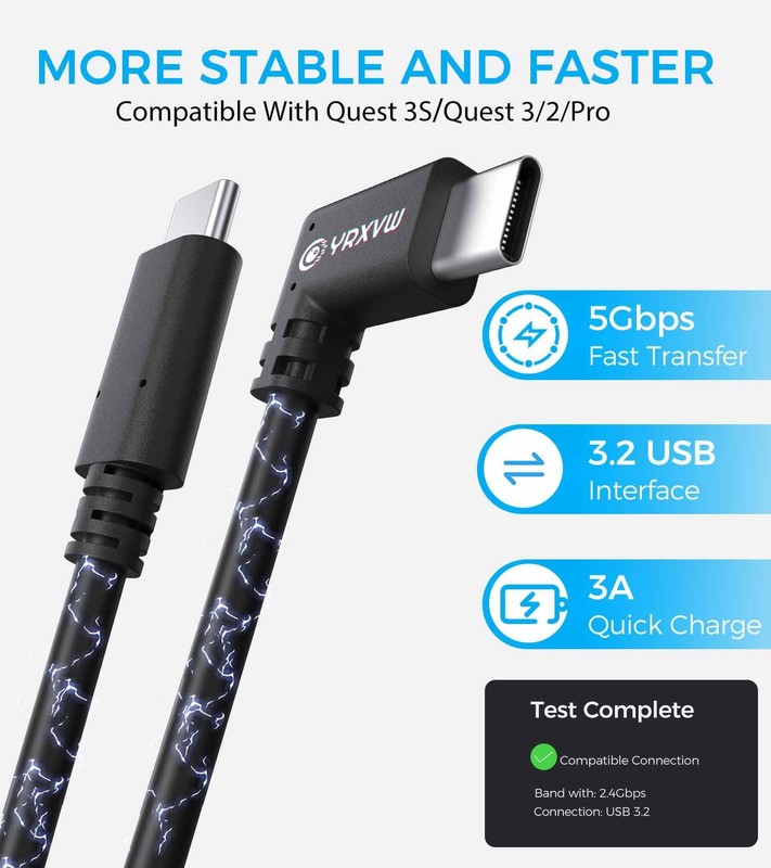 Link Cable 16FT for Meta/Oculus Quest 3S/Quest 3/Quest 2/, High Speed Data Tr... gallery