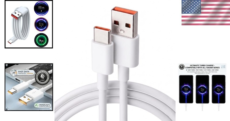 Superior 6A USB-C Turbo Charging Cable for Xiaomi - 1M, 480 Mbps Transfer gallery