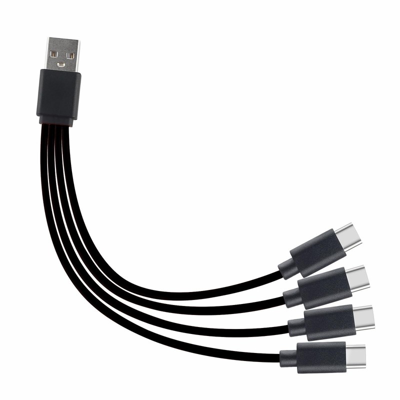2 Pack USB Splitter Cable 20cm Short Multi Charging Cable Portable 4 USB -to ... gallery