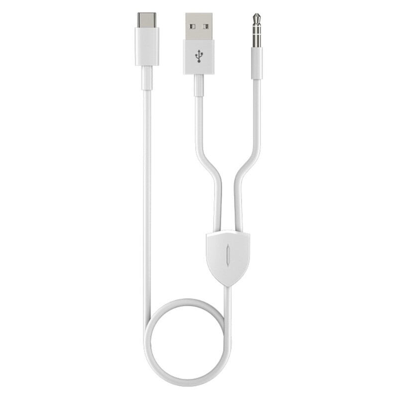 120cm Type-C Cable Cord 3.5mm AUX Cord Line 2-in-1 Charging Cable Wire