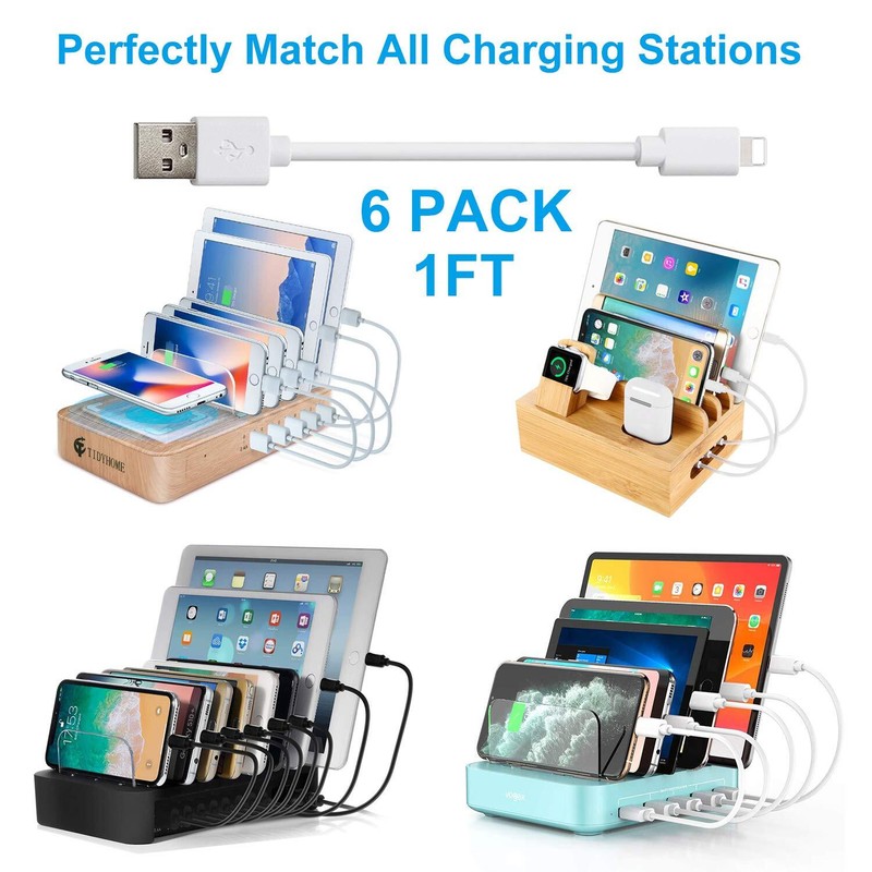 Short Phone Charger Cable 6 Pack 1 FT Cord Compatible with Cellphone All USB ... gallery