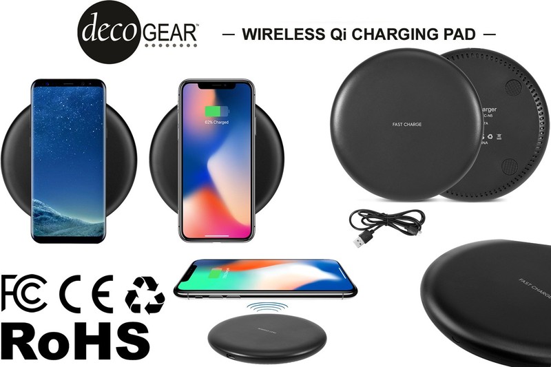 Deco Gear QI Charger Wireless Fast-Charging Pad 10W (Matte Black) gallery