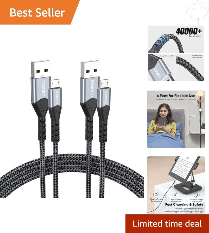 Fast Charging & Data Transfer Micro USB Cable, 6ft – 18- Included