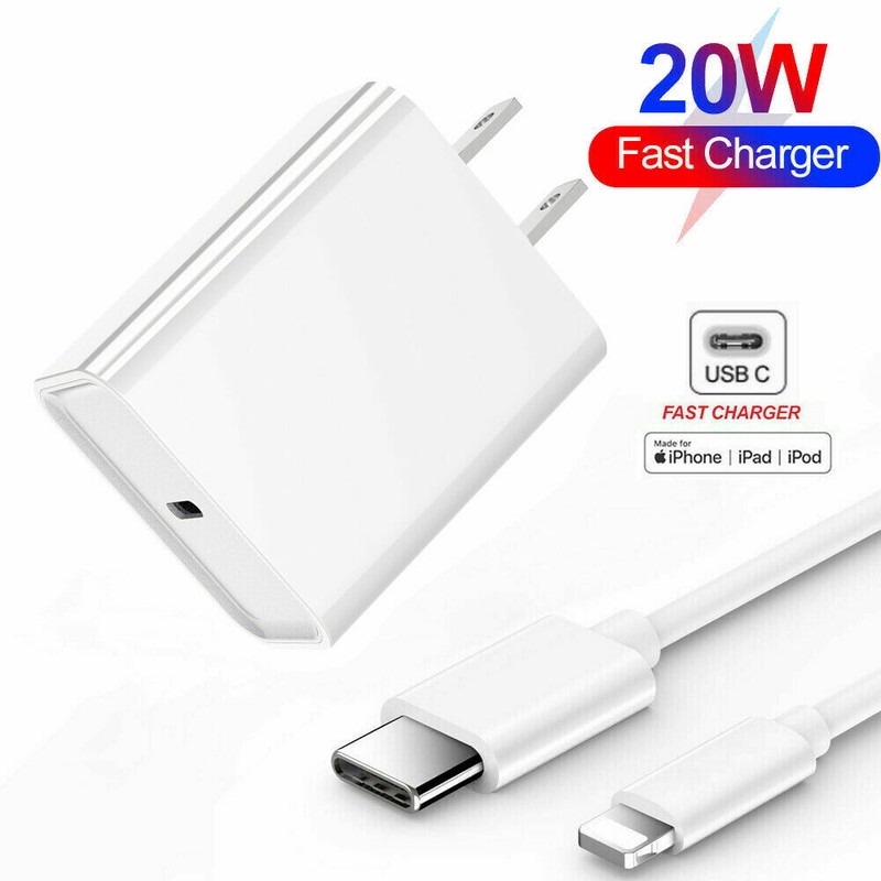 20W PD Type C USB-C Fast Charger For iPhone 13/14/12 Power Adapter and 3FT Cable gallery