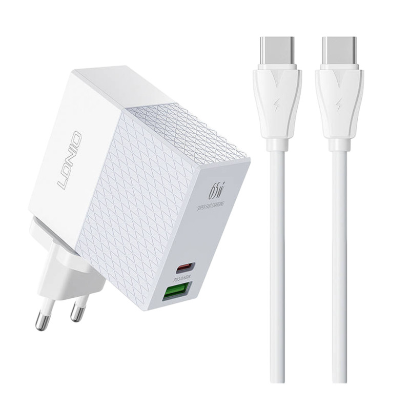 Usb-C Cable Quick Charger Wandladegerät Power Supply 65W Mobile Phone