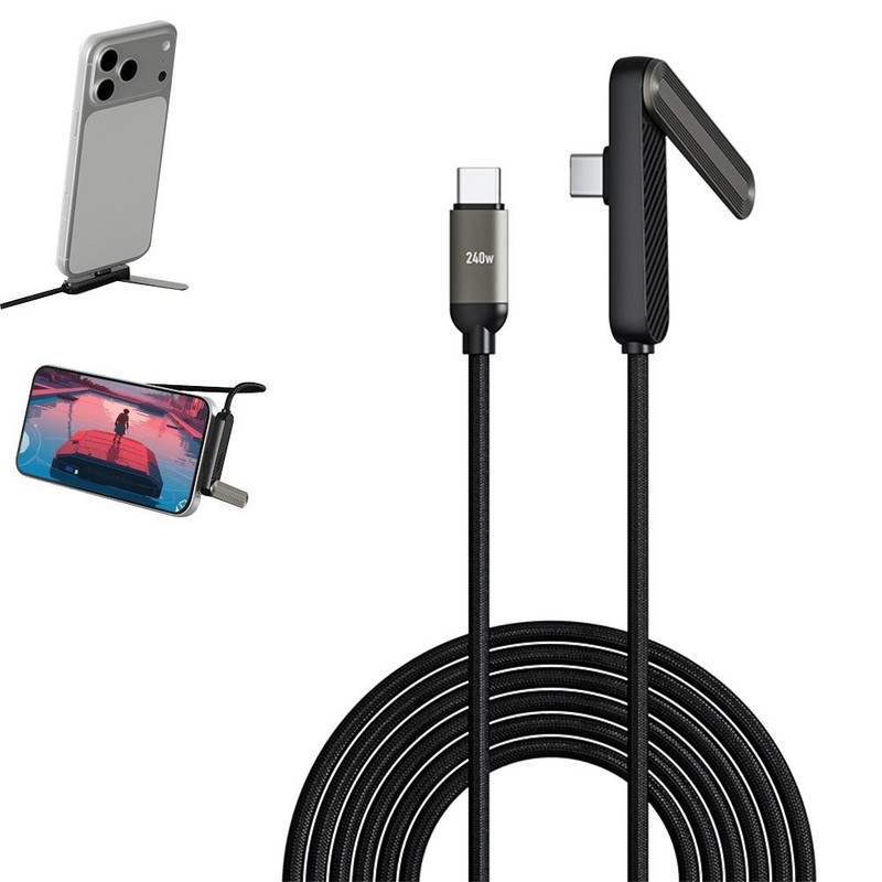 +2in1 Invisible Hol+r Charger Cable 240W FastCharging Built-in NEW Stand w/ W3T0 gallery