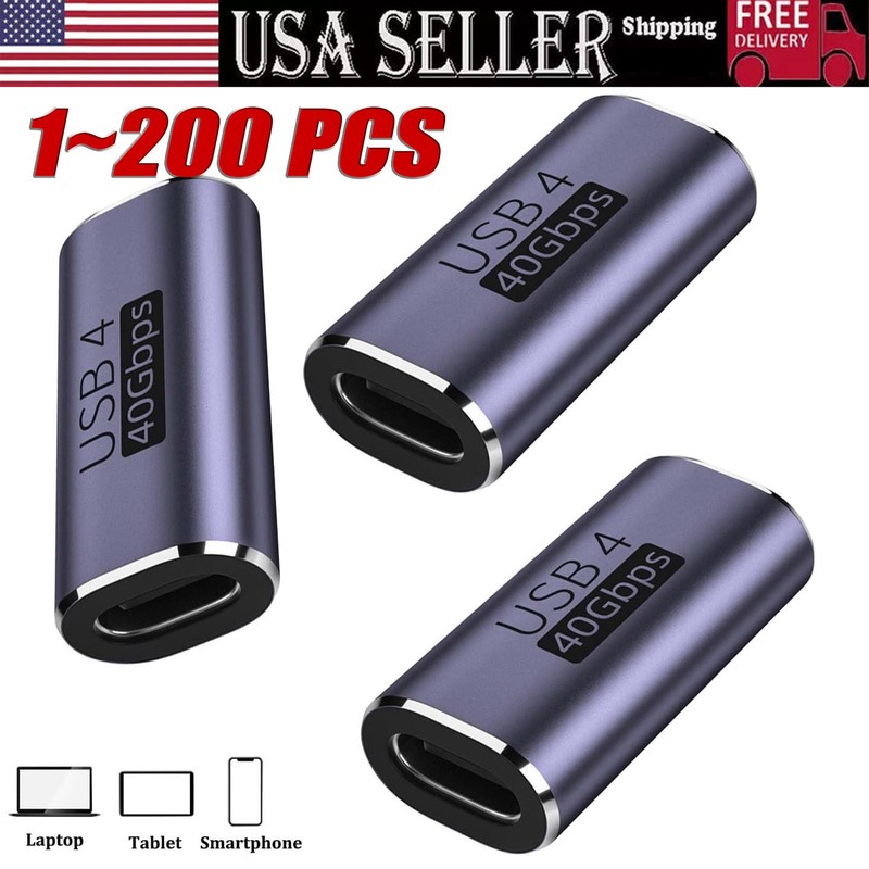 USB 4 Type C Female to Female Adapter Coupler 240W 40Gbps 8K for Thunderbolt Lot