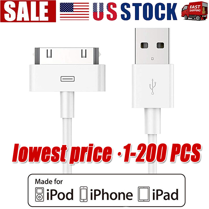 3FT 30 pin USB Charging Data Cable Cord for iPad 1/2/3 iPod Nano 1-6 LOT