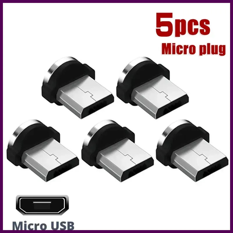 5 Pcs Micro USB Type C Magnetic Plugs for Mobile Phone Replacement Parts Durable