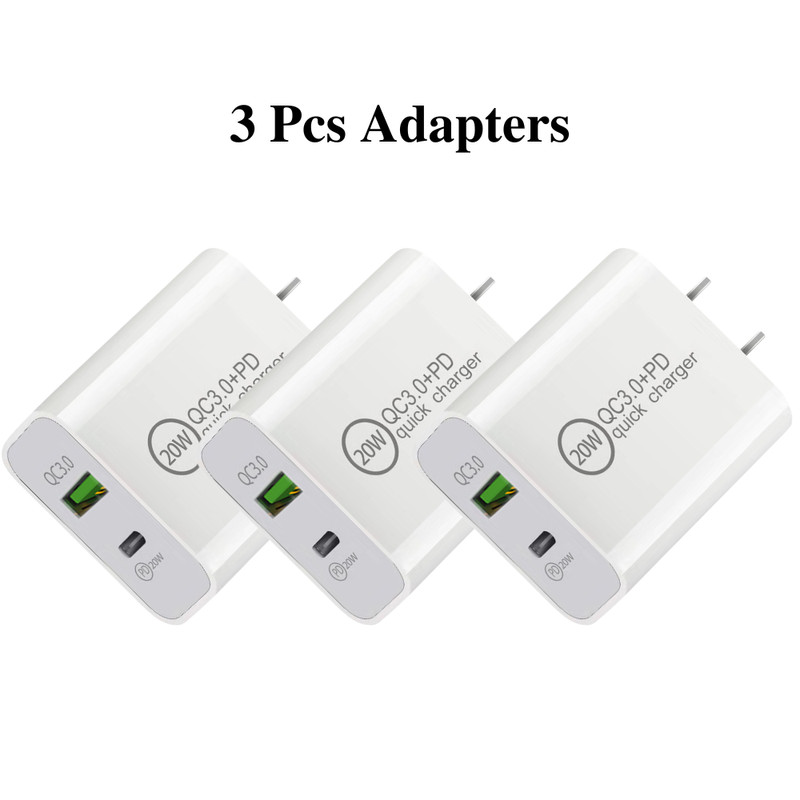 QC PD 20W Fast Charger Adapter Block USB Cord For iPhone 14 13 12 11 X 8 7 6 Lot