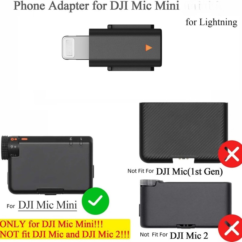 DJI Mic Mini Mobile Phone Adapter for iPhone 14 13 12 11 XS Max XR 8 7 gallery
