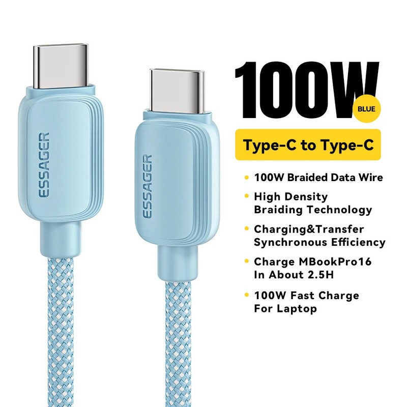 100W USB-C to USB-C Cable MacBook Samsung Xiaomi Huawei 5A PD Fast Charge 3M gallery