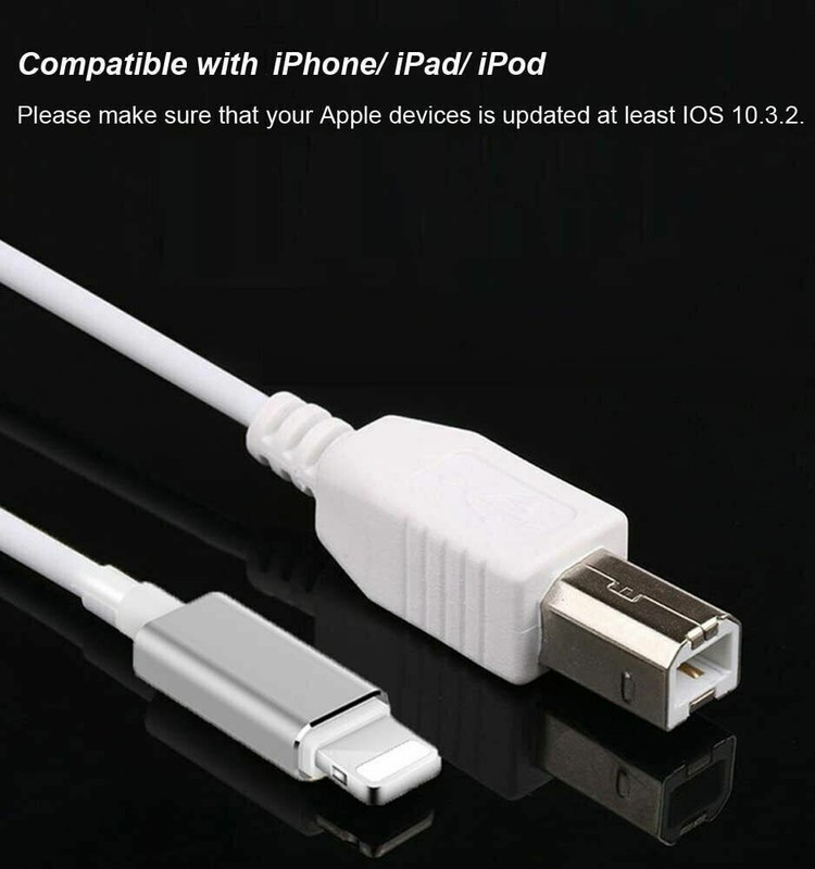 Type-B USB2.0 to Midi Cable for iPhone iPad Electronic Instrument Music Keyboard gallery