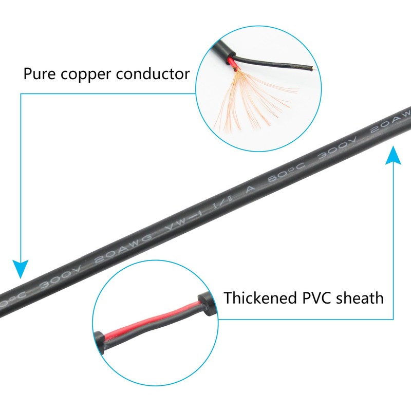 USB A Male to 2 Pin Bare Wire 11inch, 20AWG 5V/5A 2 Pin Pigtail Open End Powe... gallery