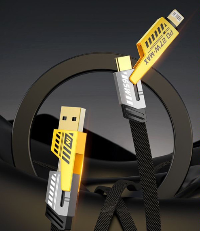 Mech Porcelain Data Cable 4-in-1 Super Fast Charging PD27W Dual Type-C65W Fast C gallery