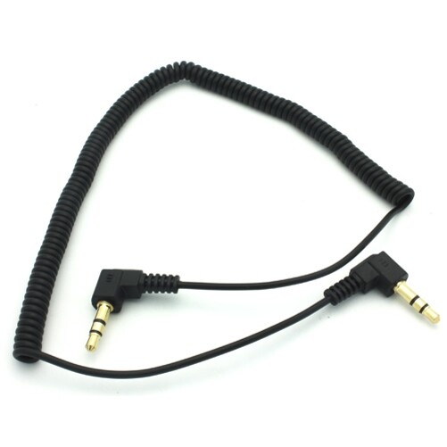 Black Coiled Aux Cable Car Stereo Wire Audio Speaker Cord 3.5mm for Smartphones gallery