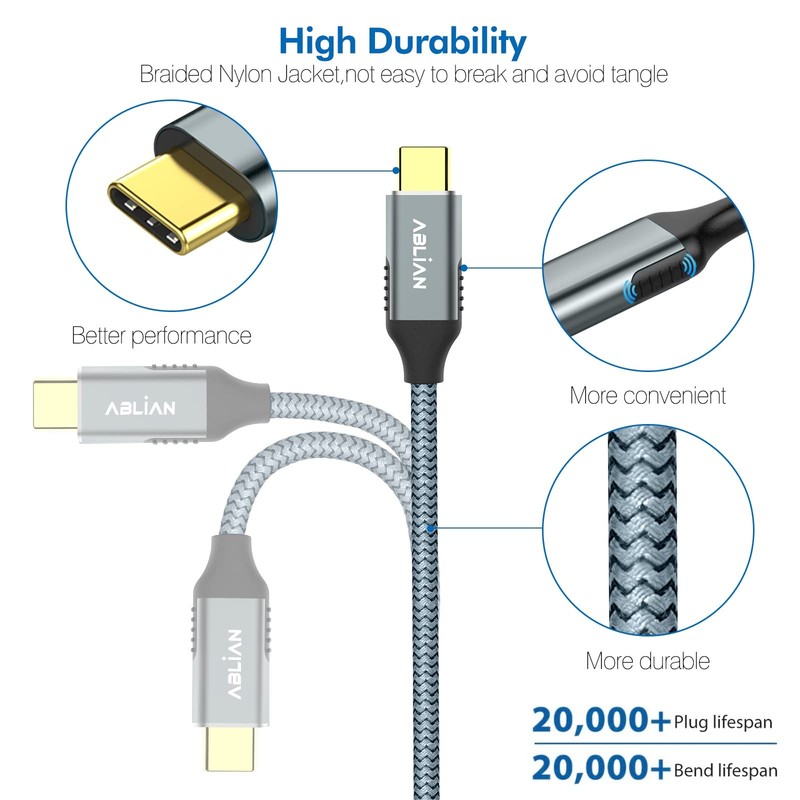 USB to Cable 6.6ft，USB 3.2 Gen 2 10Gbps Data Transfer, USB 100W,4K 60Hz USB D... gallery