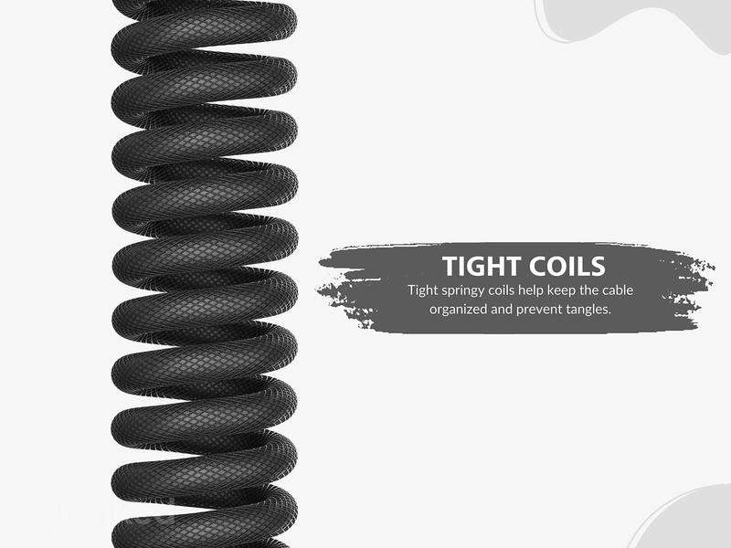 Coiled Keyboard Cable Handcrafted DoubleSleeved Braided USB Type C to A 5Pin gallery