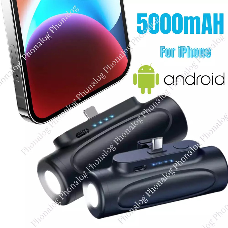 For Android Samsung iPhone 5000mAh Portable Charger Mini Power Bank Battery Pack
