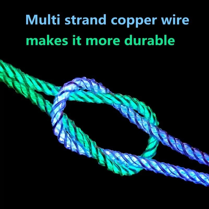 66W RGB LED Fast Charging USB C Cable PD Type C Data Cord for iPhone 15 Samsung gallery