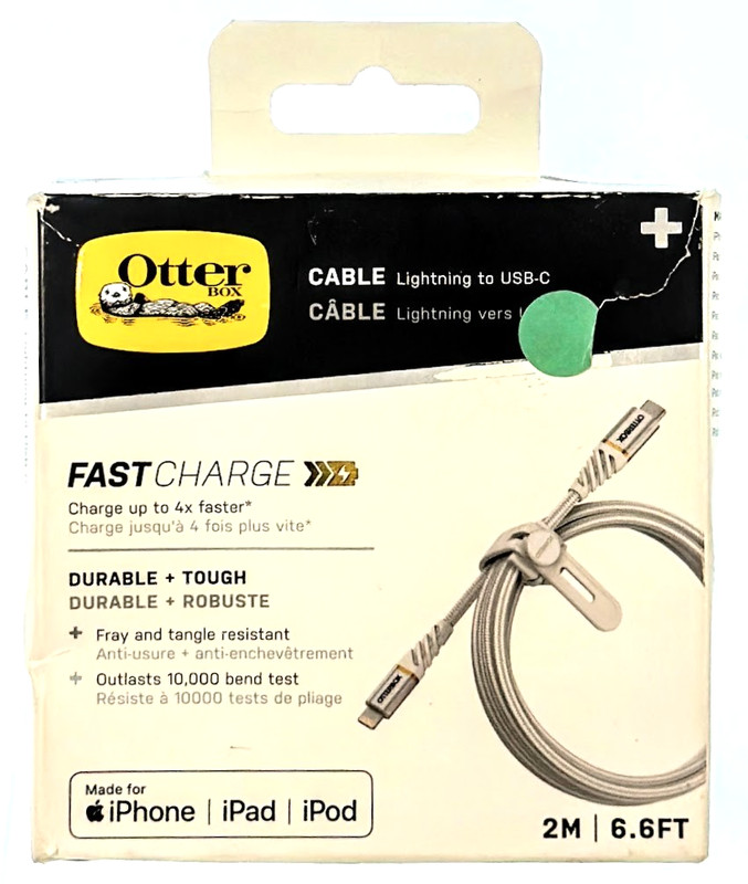 OtterBox Premium Cable Mfi certified Lightning to USB-C Cable 2M Cloud Sky New