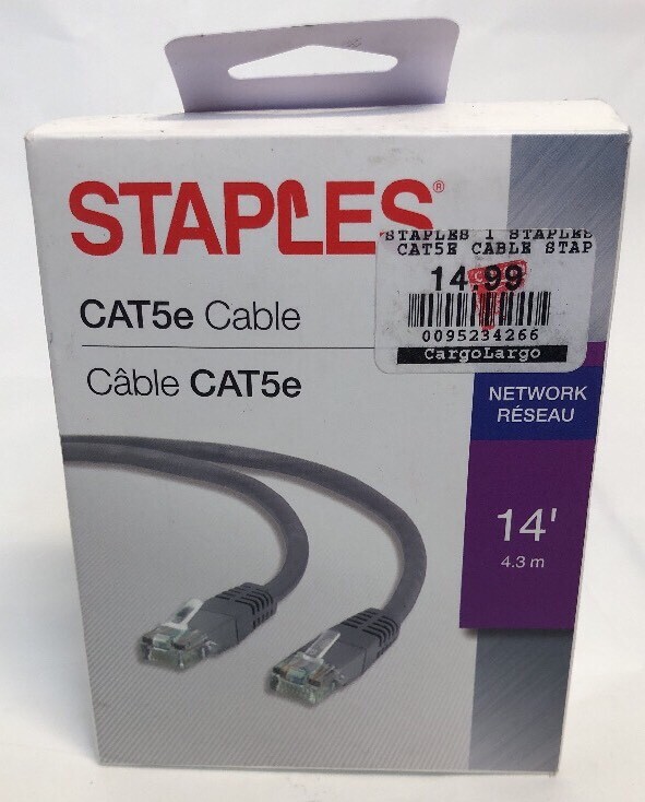 Staples 14' CAT5e Cable (gray)