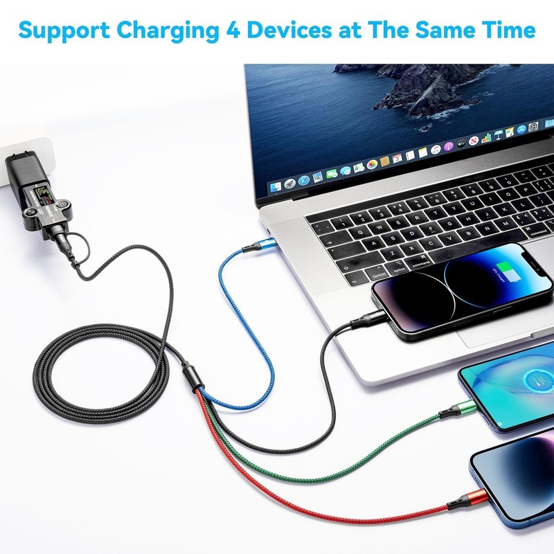 5 in 1 Multi Charging Cable 3.5A, Multi Fast Charging Cord USB A/C to Type gallery