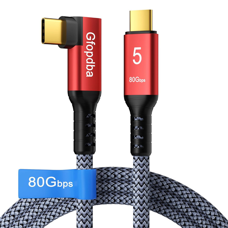 Thunderbolt 5 Cable 6.6FT Compatible, 80Gbps, 120Gbps Bandwidth, PD 240W, 8K@165