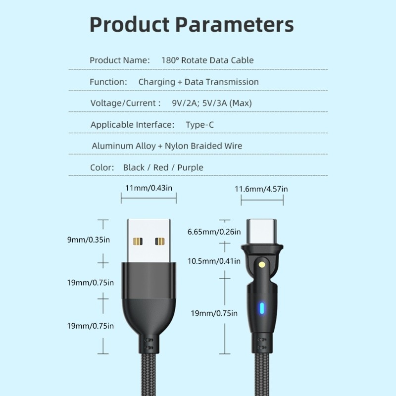 Braided USB to USB C Cable for Fast Data Transfer 3A Charging Cord Wire gallery