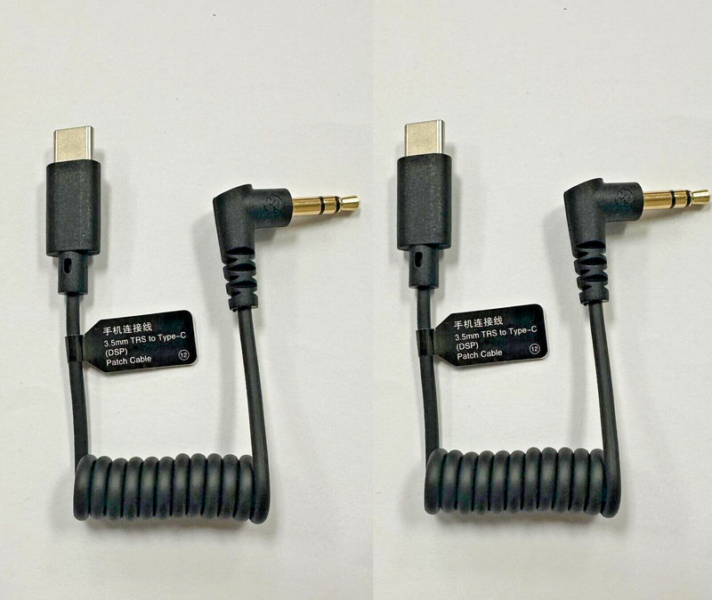 2-Pack Hollyland 3.5mm TRS Male to USB-C DSP Headphone Jack Audio Adapter Cable