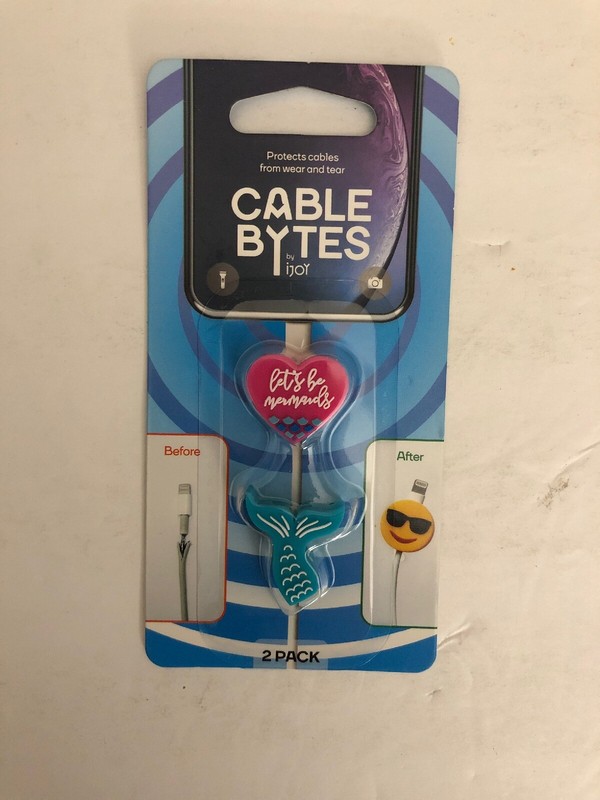 Cable Bytes 2 Pack(Fish & Heart)Protects Cables From Wear & Tear-RARE-SHIPS N24H gallery