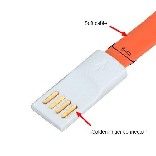MAGNETIC 8" flat bracelet Data Sync charger Cable MICRO USB FOR Samsung HTC LG gallery